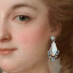 Blush Pink & champagne gold vintage Crystal Rhinestone Drop Dangle Earrings